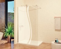N-smart Frida Bamboo 100x200 cm Walk-in zuhanyfal, intim üveggel