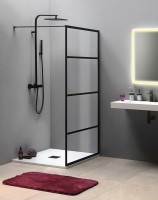 Sapho Gelco Cure Black 80x200 cm Walk-in zuhanyfal