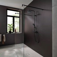 Hansgrohe Vernis Blend Showerpipe 200 1 jet zuhanyrendszer, termosztátos csapteleppel, matt fekete