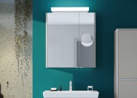 Tboss Mirror Box Cut 75x80 cm felső tükrös szekrény LED világítással, piperetükörrel, 19 színben vál