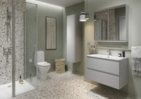 Cersanit Moduo Slim 80 cm fürdőszobabútor + kerámia mosdó szett, fényes szürke színben