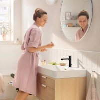 Hansgrohe Rebris S mosdócsaptelep 110, automata lefolyógarnitúrával, fekete