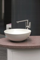 Invena Dokos pultra tehető 39,5 cm kerek mosdó, fehér színben
