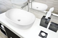 Invena Teja pultra tehető 60 cm ovális mosdó, fehér színben