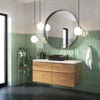 Invena Teja Black pultra tehető 60 cm ovális mosdó, fekete színben