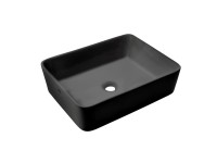 Invena Nyks Black pultra tehető 47,5x37,5 cm szögletes mosdó, fekete színben