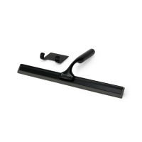 Radaway rozsdamentes acél vízlehúzó ajándék fali tartóval FEKETE színben