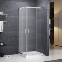 Roltechnik Project Line Sundis Tweed 90x90 cm szögletes zuhanykabin tolóajtókkal, króm kerettel, Twe