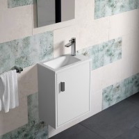 Coycama Pynky 40 cm alsó fürdőszobabútor, acryl mosdóval, White matt színben