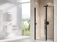 Ravak Chrome CSD2 100 cm 2 részes zuhanyajtó nyíló ajtóval, fekete profillal