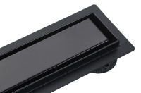 Roltechnik Rozsdamentes 60 cm zuhanyfolyóka látszó vagy burkolható fedlappal FEKETE színben 