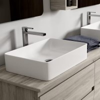 Coycama Tre fényes fehér, pultra tehető kerámia mosdó 51x35 cm