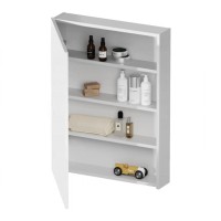 Cersanit City 40 cm fali, fürdőszobabútor polcokkal, magasfényű fehér színben