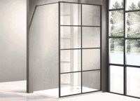 Wellis Tino Black 120 cm Walk-in zuhanyfal matt, fekete kerettel, átlátszó üveggel + Easy Clean bevo