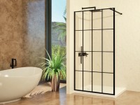 N-smart Frida Black 90x190 cm Walk-in zuhanyfal, fekete kerettel