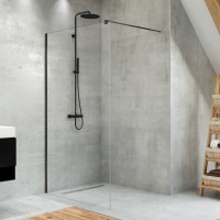 Roltechnik New Trendy Velio Black Walk In zuhanyfal 100x200 cm