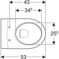 Geberit Icon Rimfree, perem nélküli fali WC, ovális