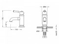 Arezzo Design Oldfield mosdócsaptelep kerámia fogantyúval AR51001