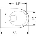 Geberit Selnova fali WC, öblítőperemmel