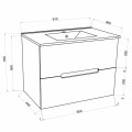 Savini Iris 60 cm komplett fürdőszobabútor szett, F98 kék front és Rovere fumo oldalfal össze