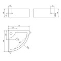 Sapho Gynt kerámia, sarok fali mosdó 33x33 cm AR154