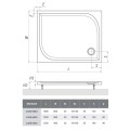 Roltechnik Rectan-M 80x120 cm szögletes, lapos, öntöttmárvány zuhanytálca, csúszásmentes fel