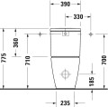 Duravit D-Neo Rimless - perem nélküli monoblokk WC + alsó vízbekötésű tartály SZETT