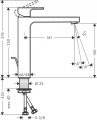 Hansgrohe Vernis Shape 190 mosdócsaptelep, automata leeresztővel, matt fekete