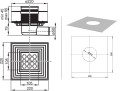 Ravak SN501 padlóösszefolyó, rozsdamentes acél ráccsal 10,5x10,5 cm