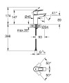 Grohe BauLoop mosdócsaptelep S méret, leeresztő nélkül 23337001 új modell