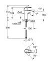 Grohe BauLoop mosdócsaptelep M méret, leeresztő nélkül 23917001 új modell