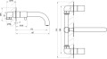 Ravak Espirit falba süllyesztett mosdócsaptelep, belső egységgel együtt, Graphite Brushed ES 01