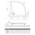 Roltechnik Marmo Neo 80x80 cm íves, öntöttmárvány zuhanytálca