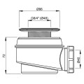 Roltechnik Rozsdamentes acél ráccsal 50-60 Ø zuhanytálca szifon