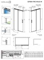 Radaway Espera Pro Walk In 140 zuhanyfal tolóajtóval, króm profillal, átlátszó üveggel