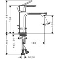 Hansgrohe Rebris S mosdócsaptelep 110, automata lefolyógarnitúrával, króm