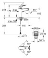 Grohe Euroeco 2024 mosdócsaptelep, click-clack leeresztővel, M méret 24267001