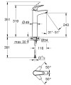 Grohe Euroeco 2024 magasított mosdócsaptelep, XL méret 24273001