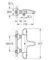 Grohe Grohterm 1000 Black termosztátos kádcsaptelep, matt fekete 348162433