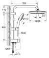 Grohe Tempesta System 250 I Flex zuhanyrendszer, csaptelep nélkül 26980001