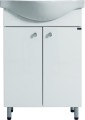 Polwood Link 60 cm alsó, lábon álló szekrény, Fényes fehér színben, nyíló ajtókkal