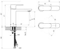 Ravak Chrome II mosdócsaptelep, leeresztő nélkül, fekete CR II 014.20BL