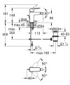 Grohe Cubeo bidécsaptelep, húzórudas leeresztővel, matt fekete 1018102430