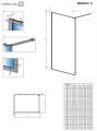 Radaway Modo F II Walk-in zuhanyfal, fekete