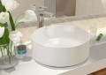 Invena Keto pultra tehető 42 cm kerek mosdó, fehér színben