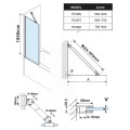 Polysan Fisa 70x150 cm kádparaván, fekete profillal