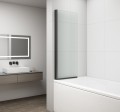 Polysan Rota Black 75x150 cm kádparaván, fekete profillal, Antidrop üvegbevonattal
