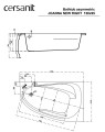 Cersanit Joanna aszimmetrikus akril kád 150x95 cm jobbos kivitelben