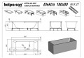 Kolpa San Elektra 180x80 beépíthető egyenes Akril kád