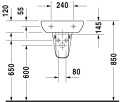 Duravit D-Code fali kézmosó 45 cm